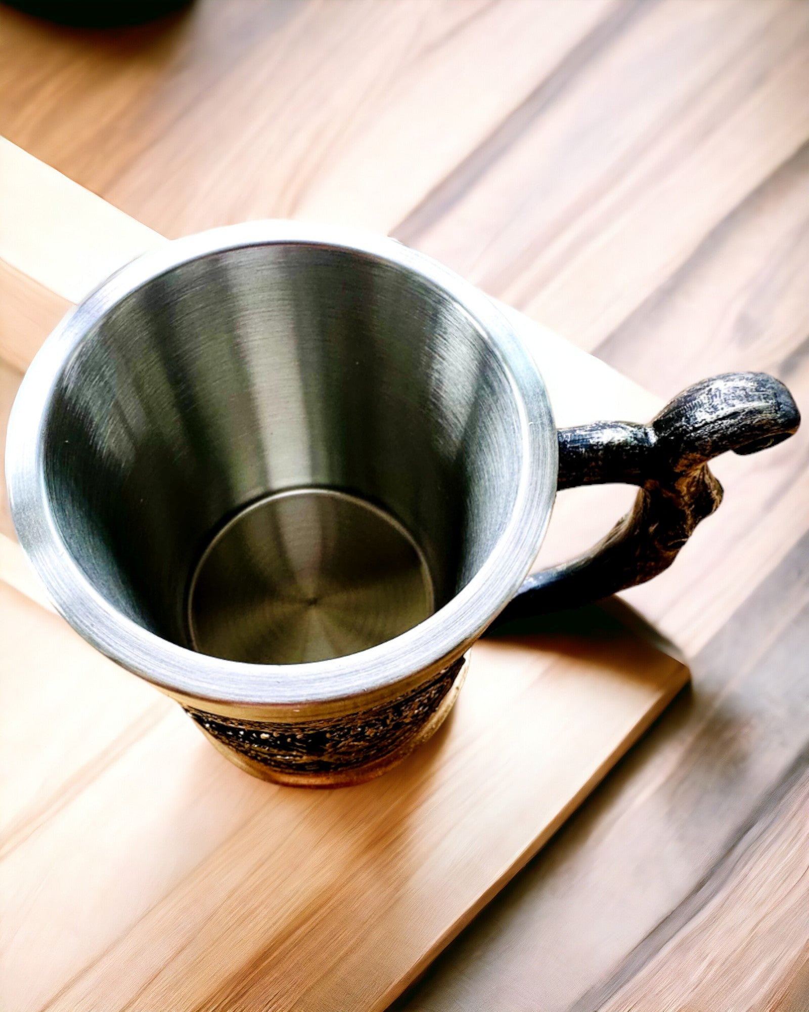 Tazza Nordica Albero del Mondo - Maestria Artigianale, 600 ml, possibilità di personalizzazione con incisione