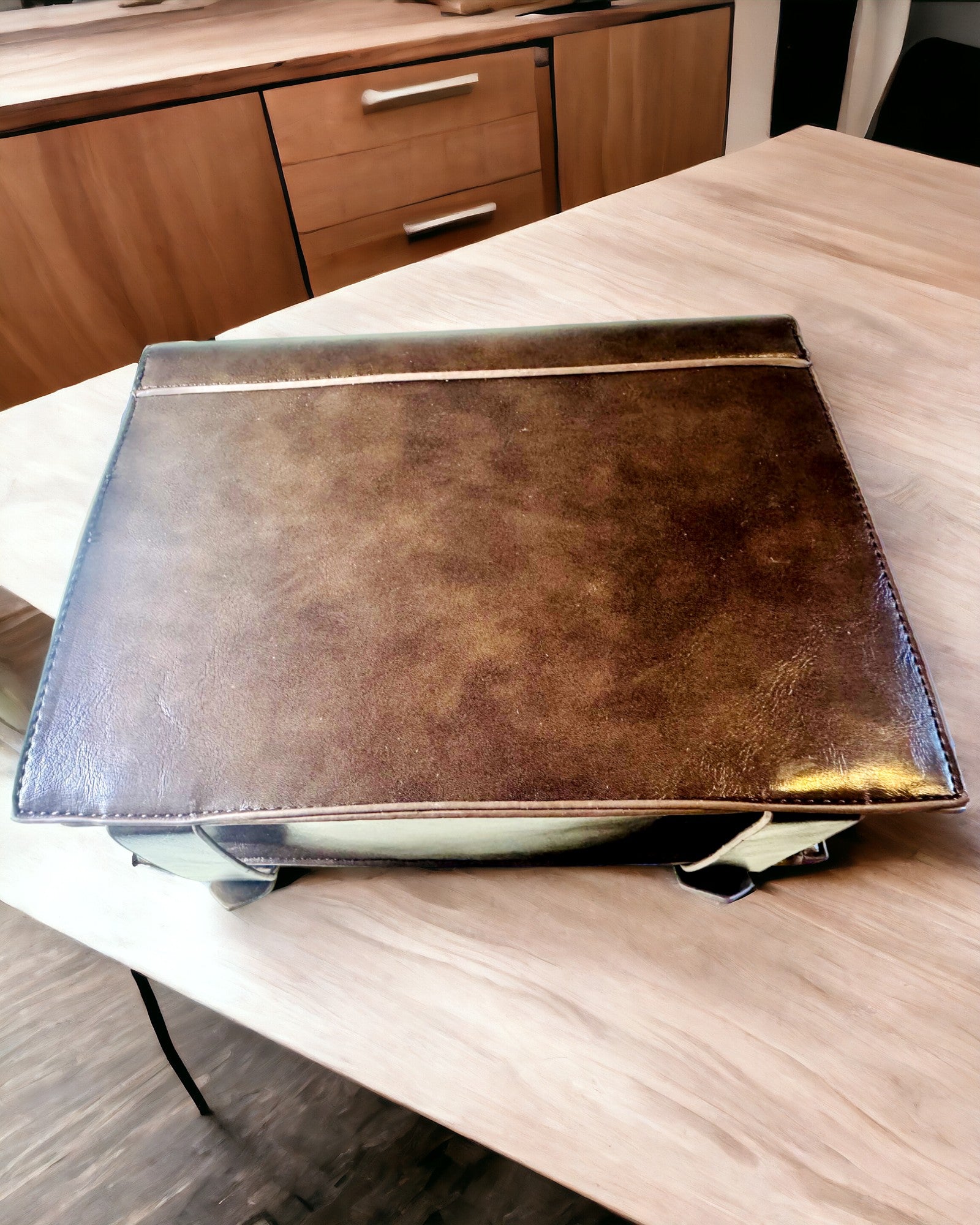 Borsa a Tracolla con Motivo Orologio Vintage - Versatile Borsa a Mano Satchel con Texture in Pelle PU