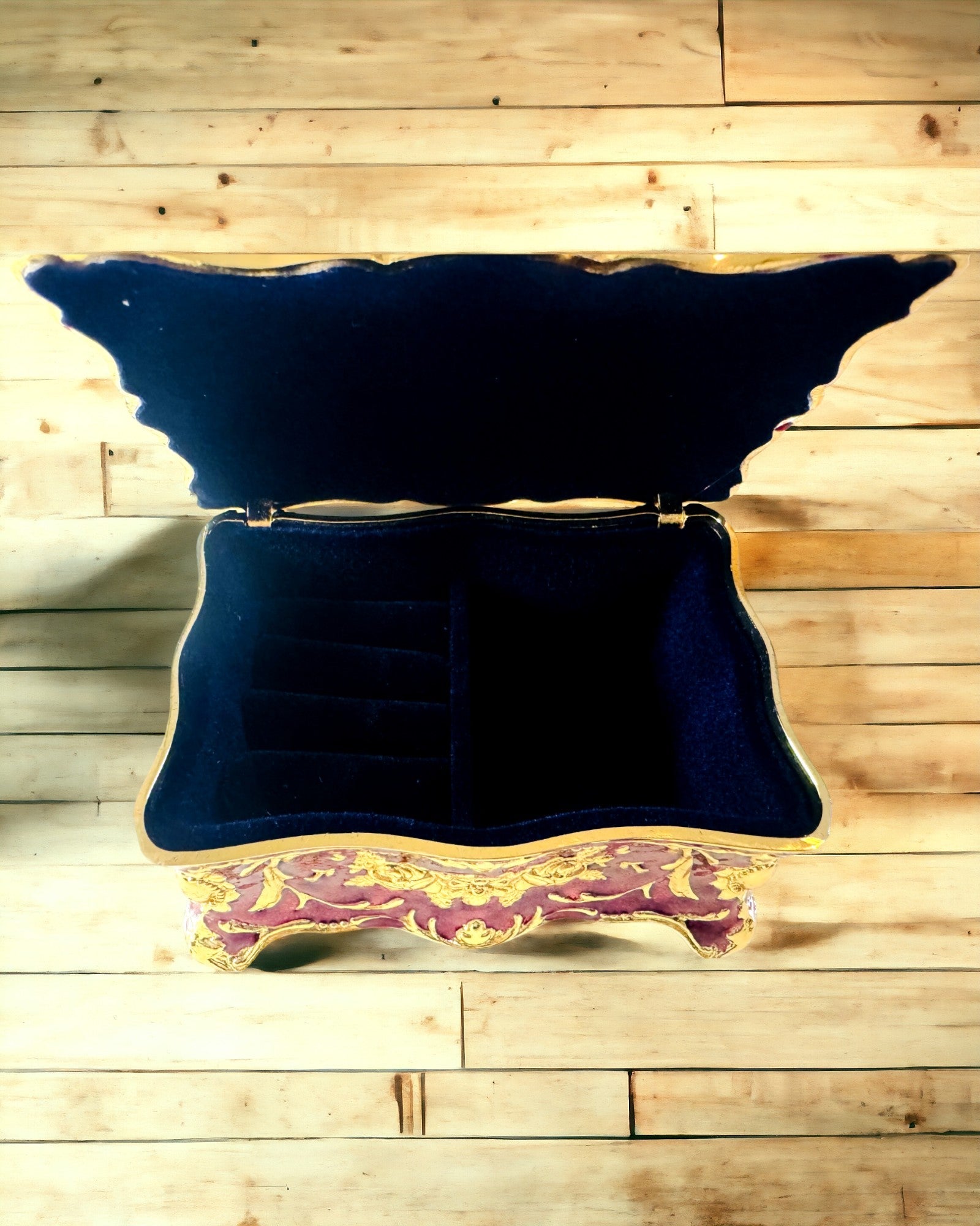 Scatola, Organizzatore per Gioielli in Stile Vintage – Scatoletta del Tesoro in Metallo con Elementi Decorativi