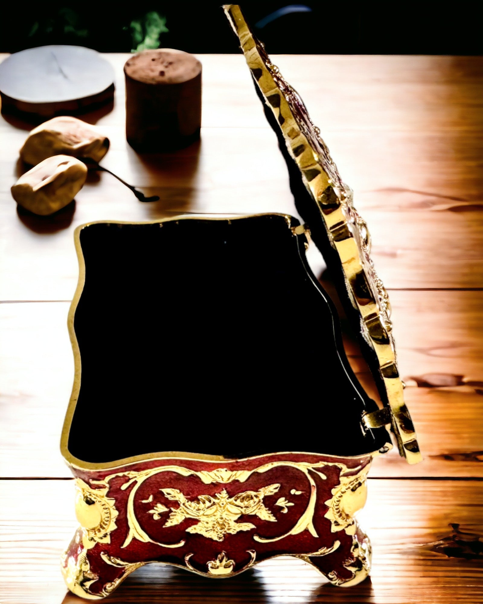 Scatola, Organizzatore per Gioielli in Stile Vintage – Scatoletta del Tesoro in Metallo con Elementi Decorativi