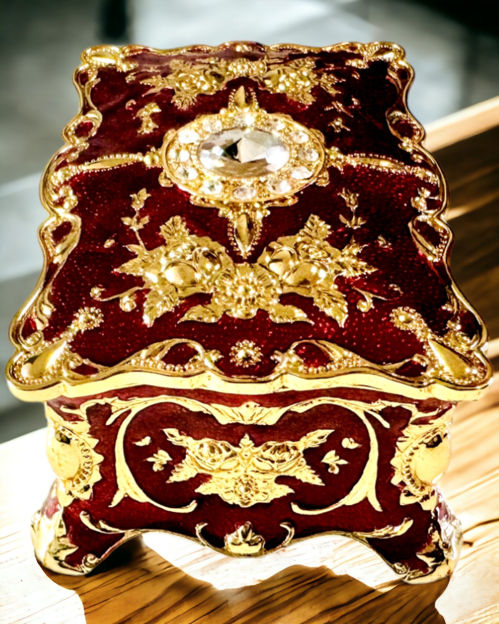 Scatola, Organizzatore per Gioielli in Stile Vintage – Scatoletta del Tesoro in Metallo con Elementi Decorativi