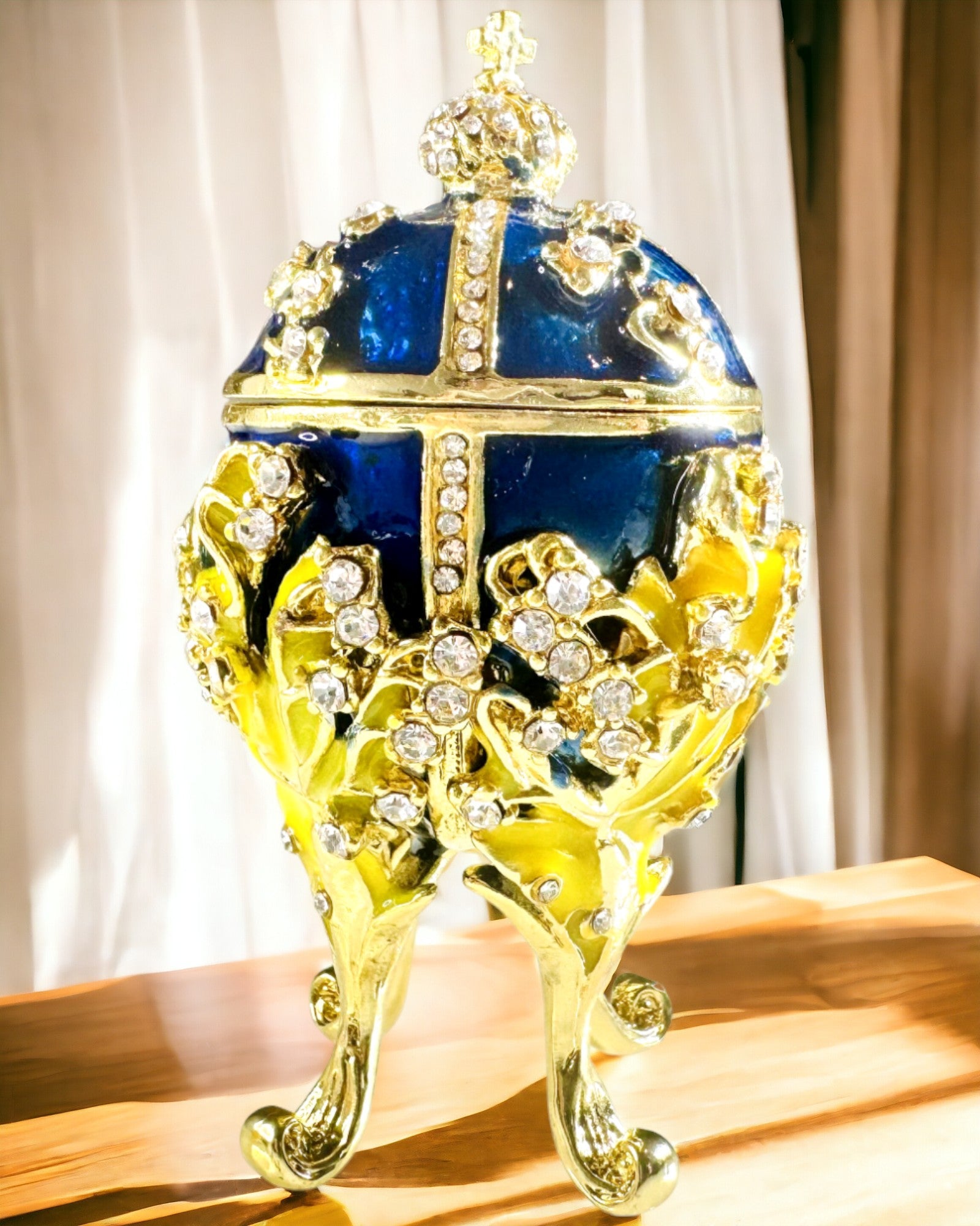 Scatola per Gioielli 'Uovo Imperiale' Faberge – Stile Vintage, Contenitore Decorativo per Accessori
