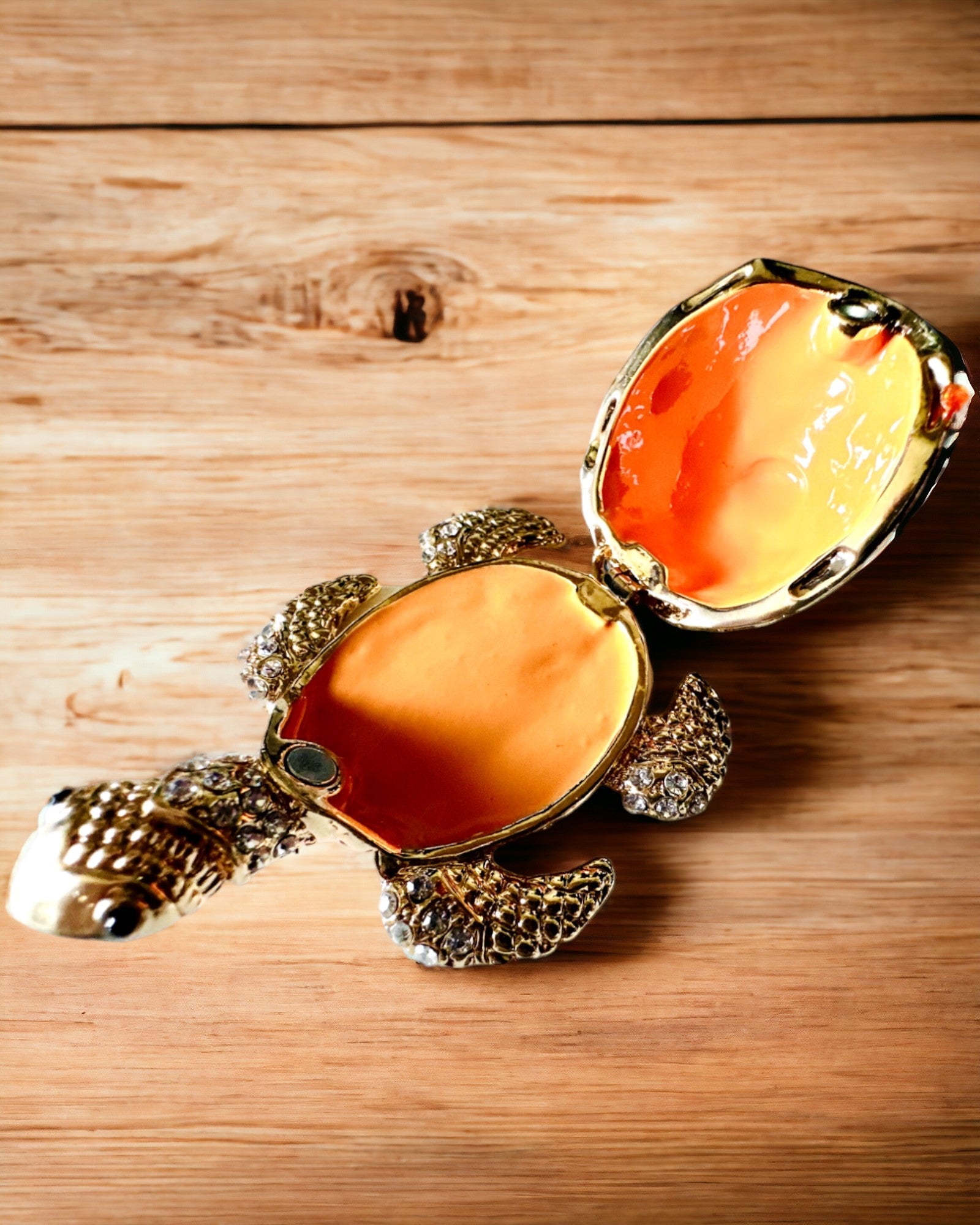 Szkatułka "Żółwiowa Rodzinka" - colore arancione, personalizzazione con incisione