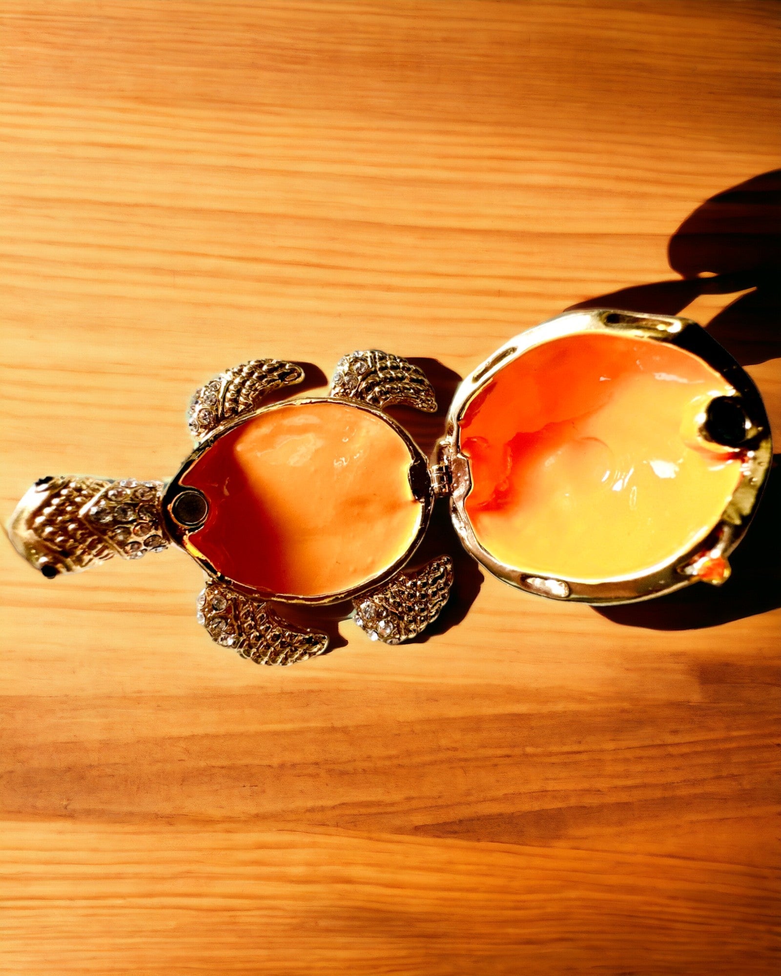 Szkatułka "Żółwiowa Rodzinka" - colore arancione, personalizzazione con incisione