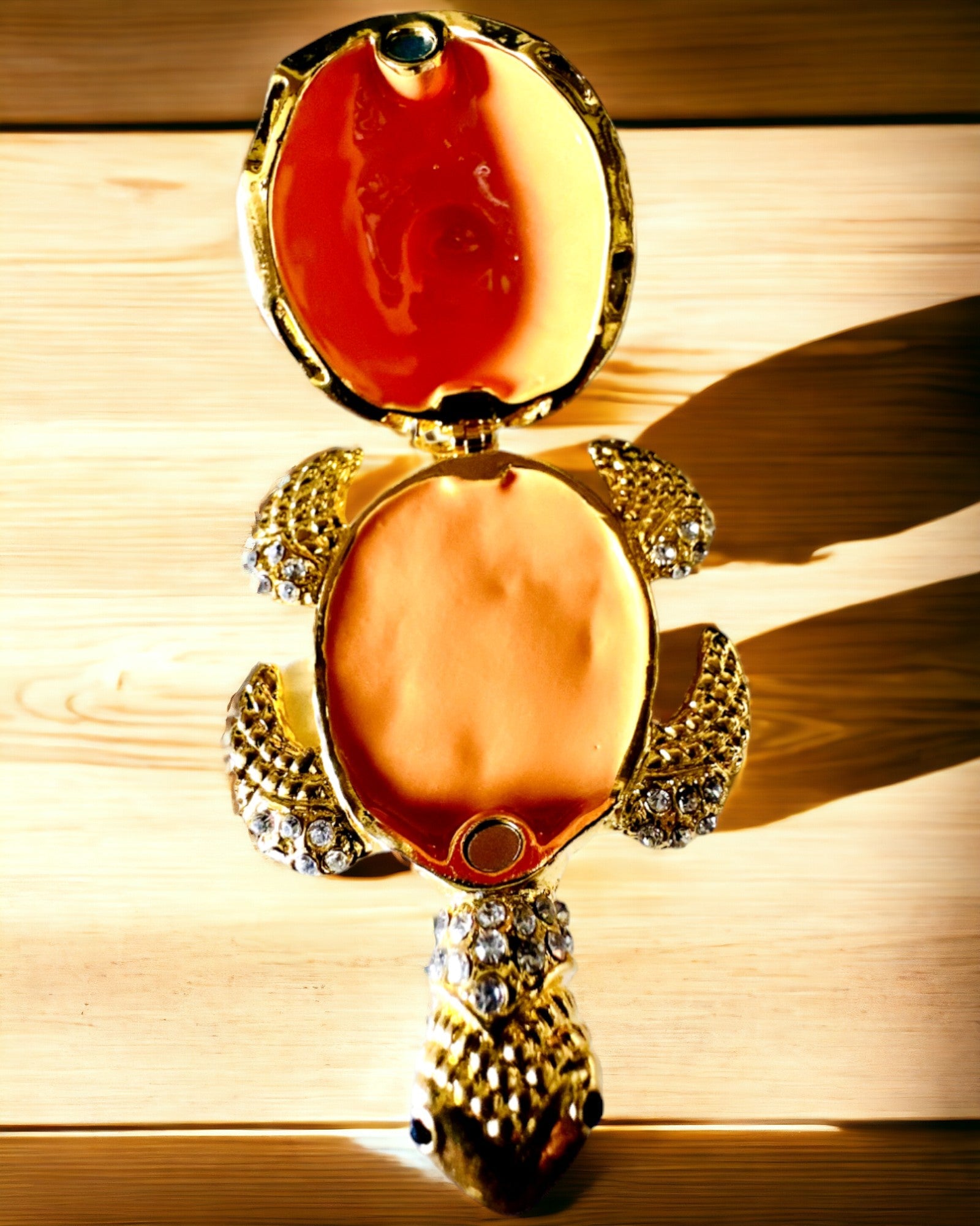 Szkatułka "Żółwiowa Rodzinka" - colore arancione, personalizzazione con incisione