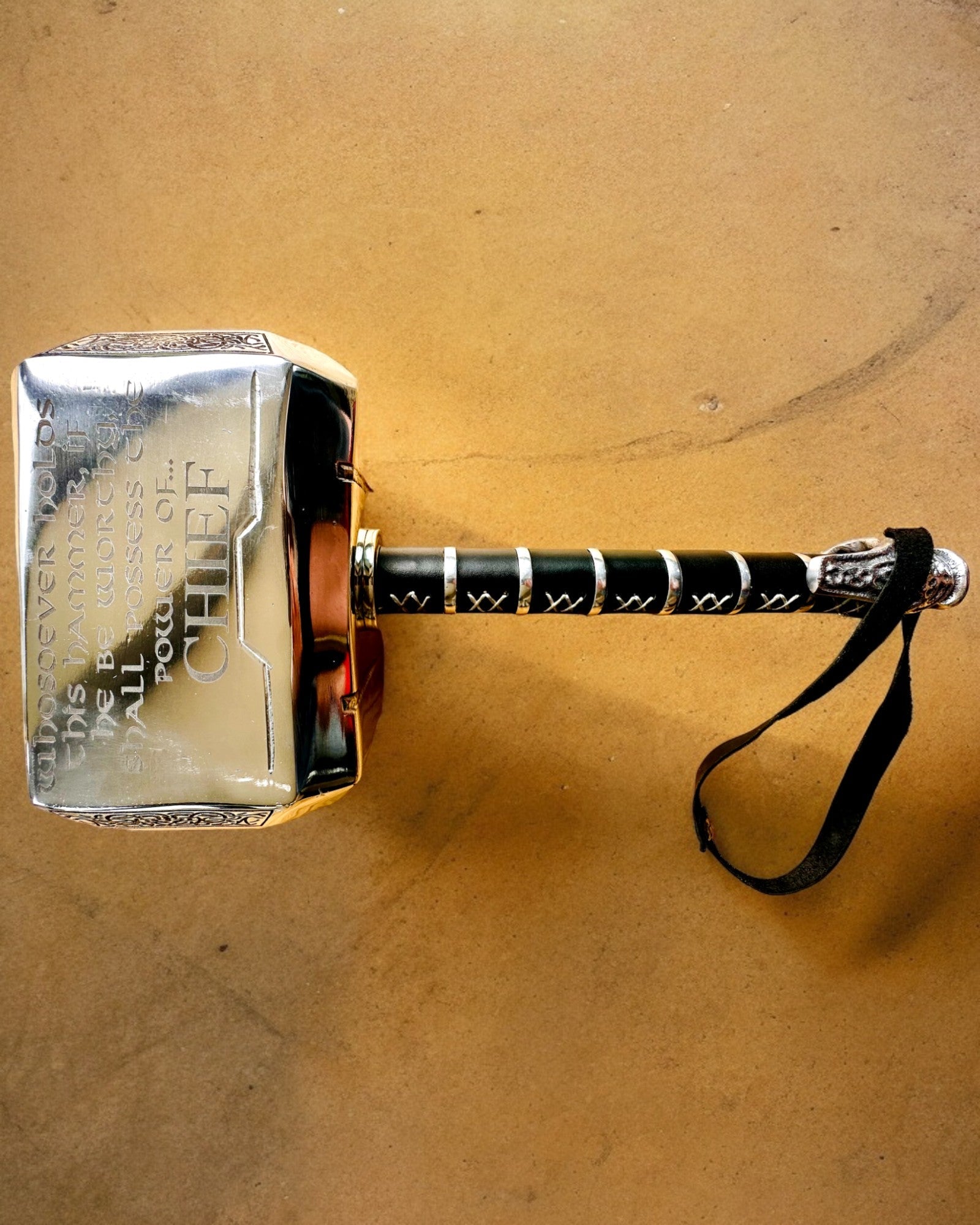 Młot Thora "Chief" - Martello Artigianale Fatto a Mano, personalizzazione con incisione per regalo