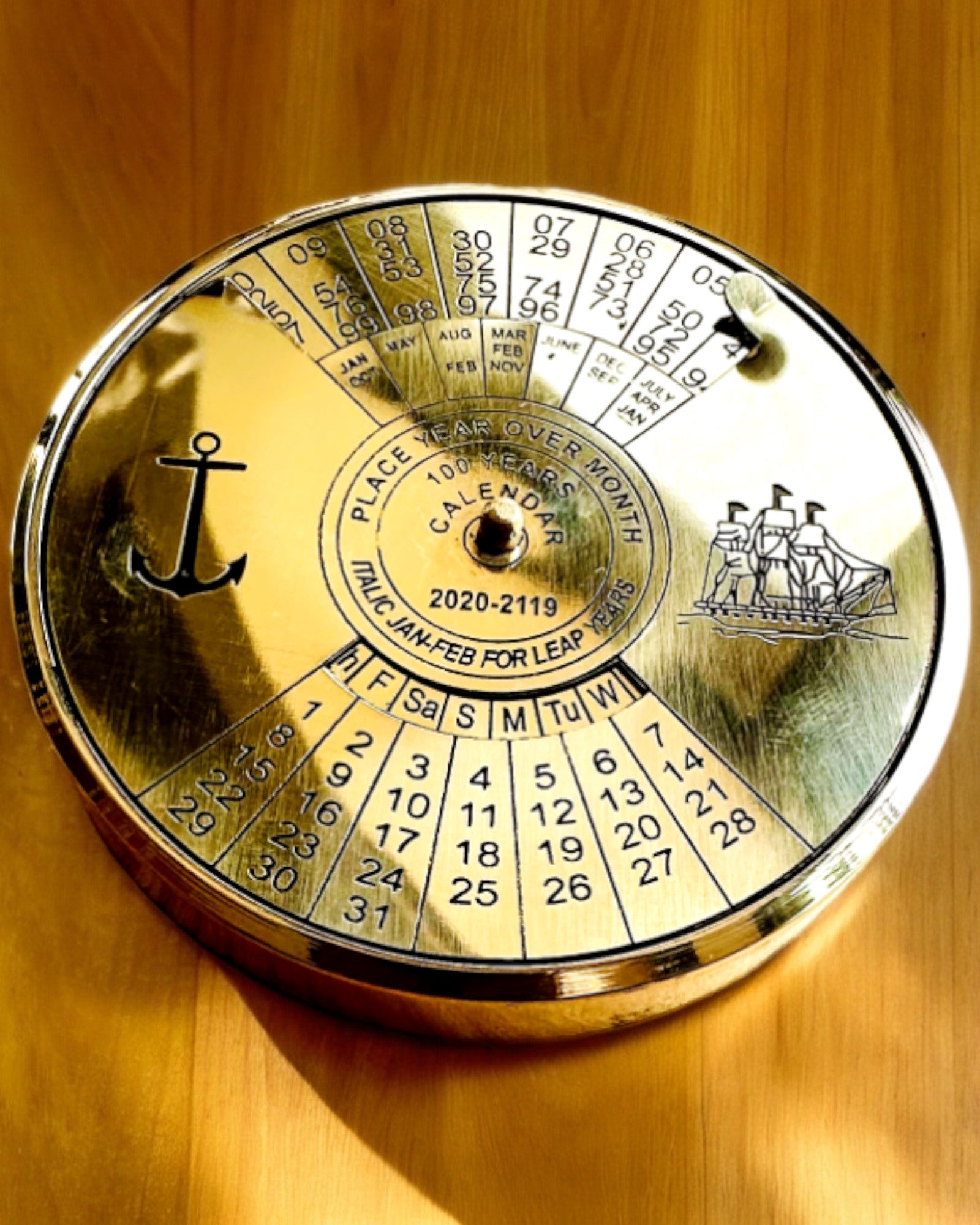 Calendario dell’Eternità Navigazione – Calendario in ottone 100 anni – possibilità di incisione come regalo