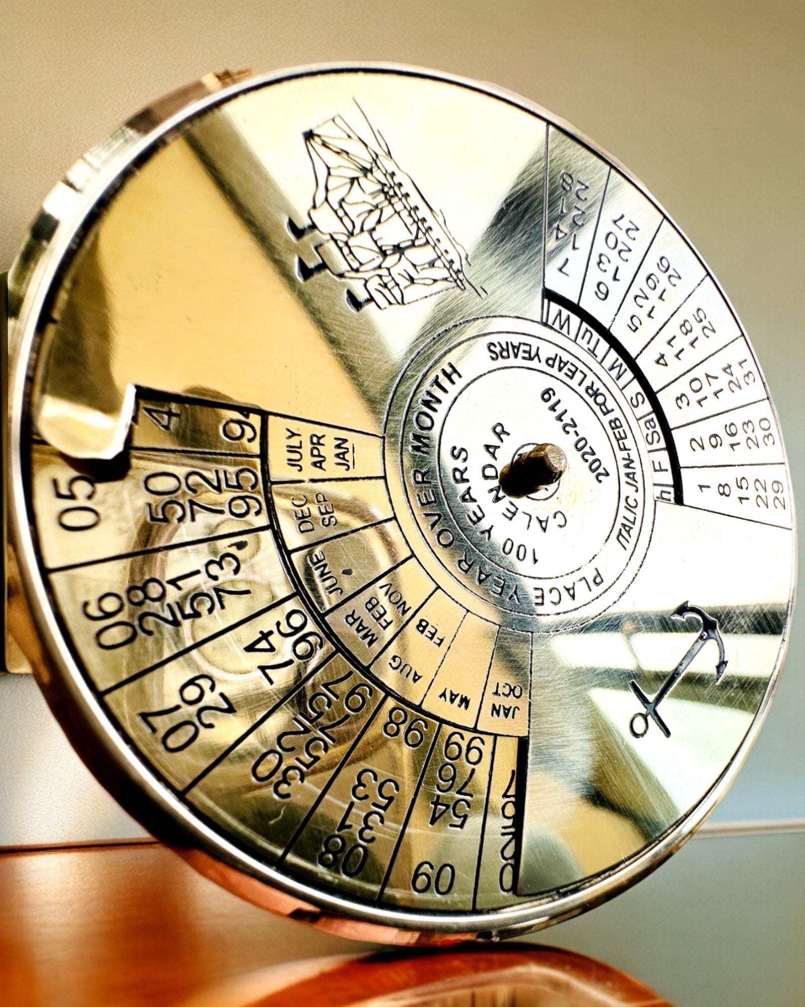 Calendario dell’Eternità Navigazione – Calendario in ottone 100 anni – possibilità di incisione come regalo