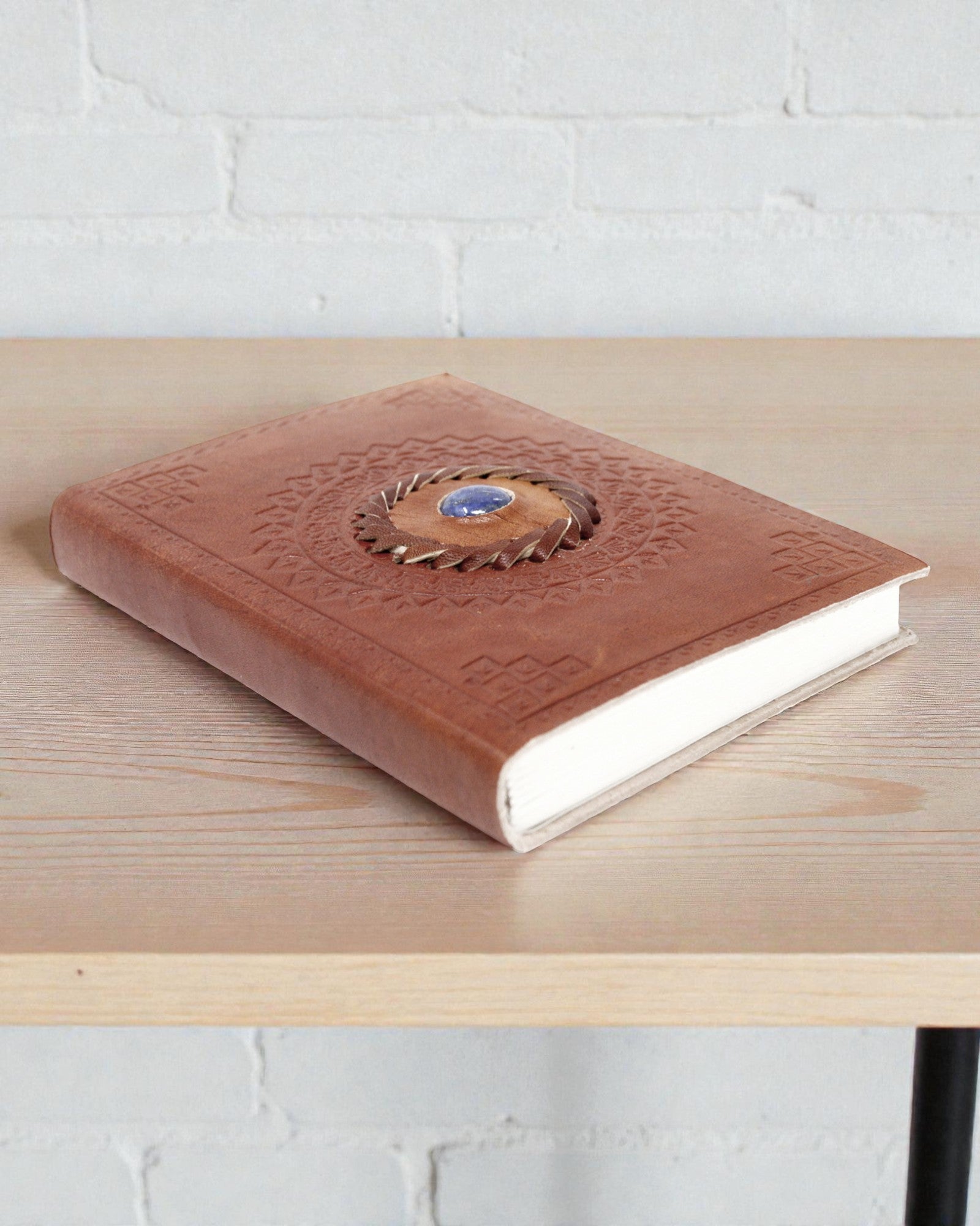 Aurora Lapis – Taccuino in pelle fatto a mano con pietra di lapislazzuli