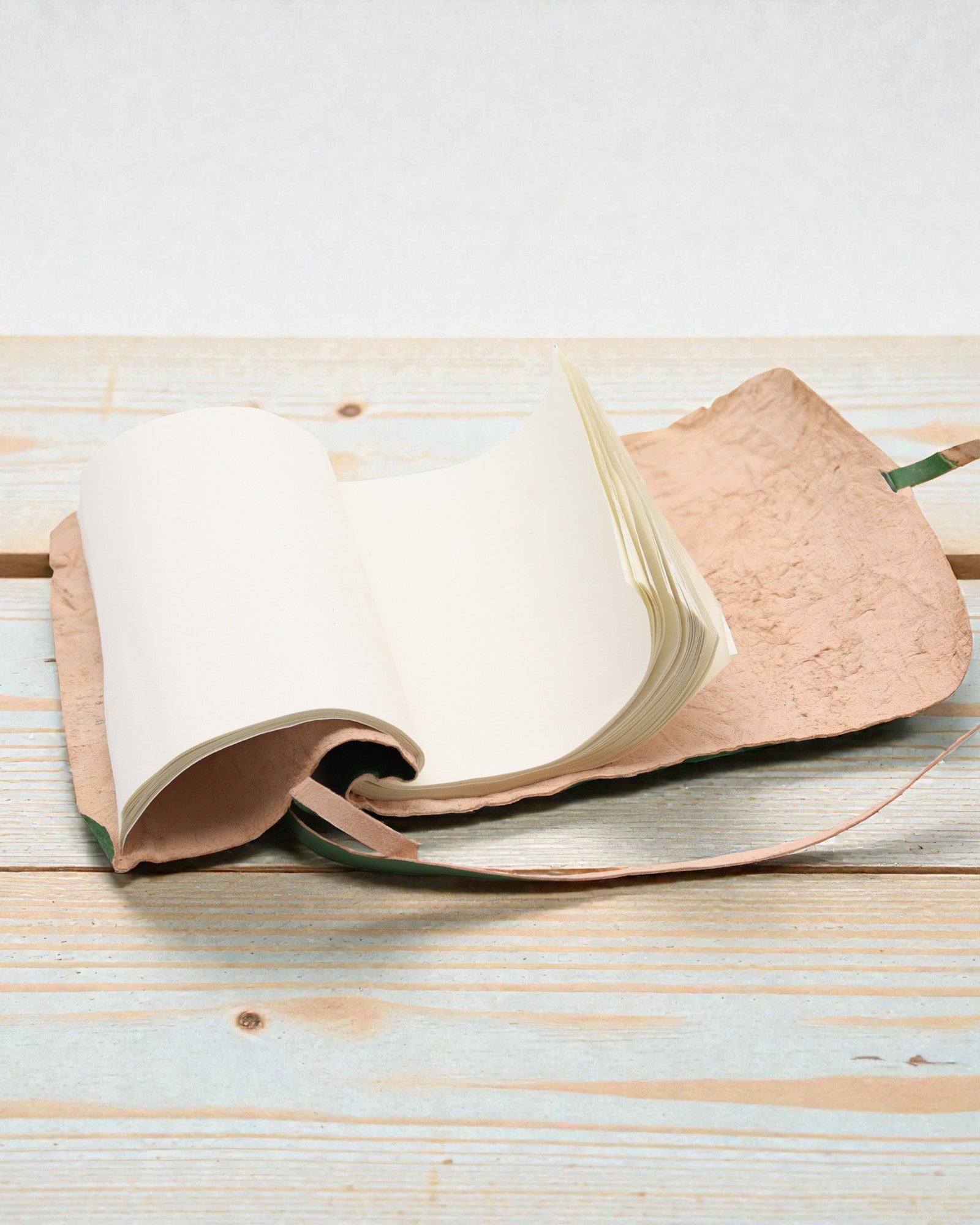 Taccuino arrotolabile in pelle del viaggiatore Verde Nomade – 21 × 15 cm