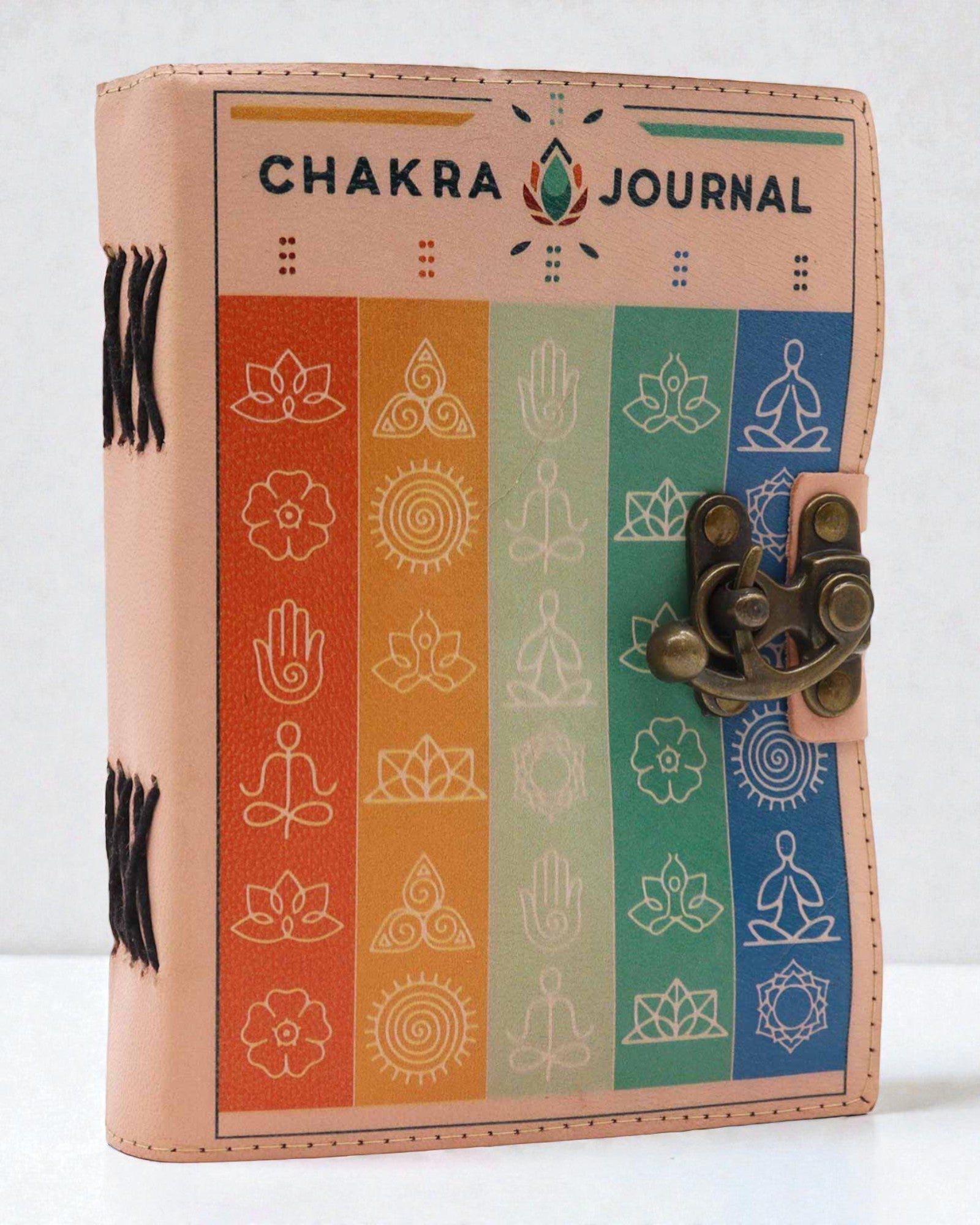 Diario in pelle dei 7 colori dei chakra – 13 × 18 cm