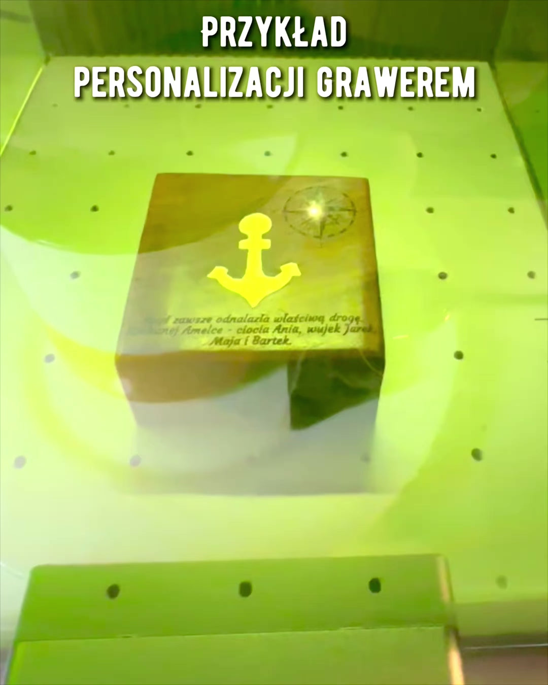 Scatola in legno per bussola compatta "Maritime" - possibilità di personalizzazione con incisione