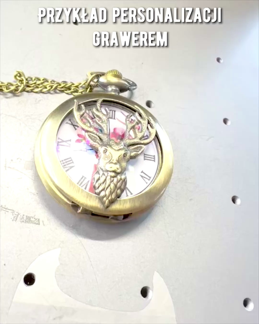Orologio da tasca Guardiano della Foresta - Elegante orologio con motivo di cervo, possibilità di personalizzazione con incisione