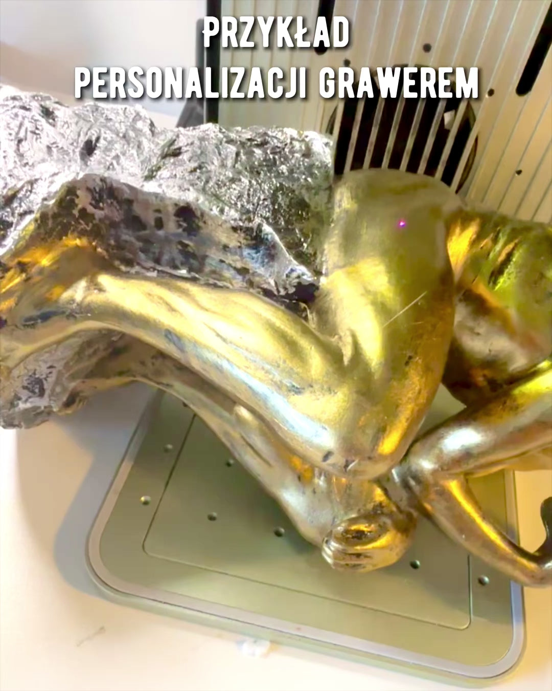 Pensatore Dorato - Statuetta in resina, personalizzazione con incisione
