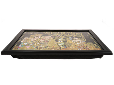 Supporto per laptop G. Klimt, Il bacio (CARMANI), personalizzabile con incisione, ideale come regalo, dimensioni 30.5x40.5cm, elegante e comodo per lavorare sulle ginocchia