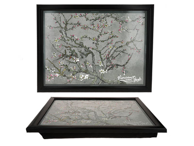 Supporto per laptop V. van Gogh, Ramo di mandorlo in fiore, grigio, 30.5x40.5cm, personalizzabile con incisione