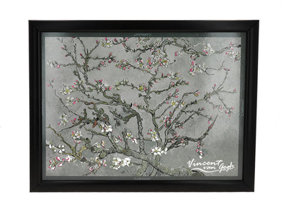 Supporto per laptop V. van Gogh, Ramo di mandorlo in fiore, grigio, 30.5x40.5cm, personalizzabile con incisione