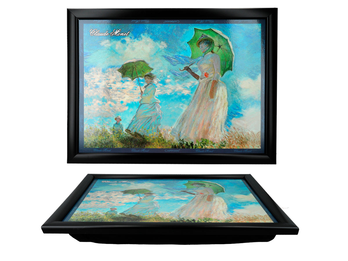 Supporto per laptop C. Monet, Donna con parasole, personalizzabile con incisione, elegante e artistico, 30.5x40.5cm, ideale come regalo