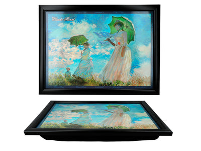 Supporto per laptop C. Monet, Donna con parasole, personalizzabile con incisione, elegante e artistico, 30.5x40.5cm, ideale come regalo