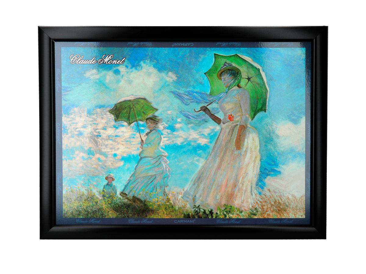 Supporto per laptop C. Monet, Donna con parasole, personalizzabile con incisione, elegante e artistico, 30.5x40.5cm, ideale come regalo