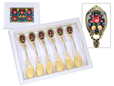 Cucchiaini Kujawskie rivestiti in oro 24K, neri