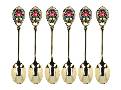 Cucchiaini Kujawskie rivestiti in oro 24K, neri