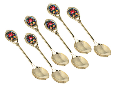 Cucchiaini Kujawskie rivestiti in oro 24K, neri