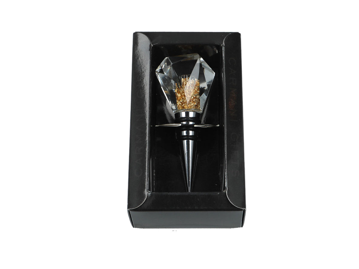 Tappo per bottiglia con pagliuzze dorate, lungo 10.5 cm