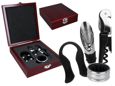 Set per aprire il vino in elegante scatola di legno, personalizzabile con incisione