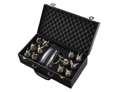 Set di 12 bicchierini da 25ml + caraffa da 250ml, personalizzabile con incisione