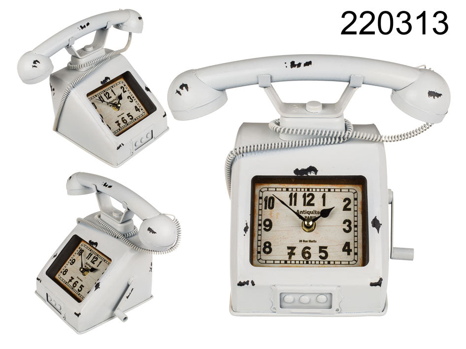 Orologio rétro a forma di telefono, personalizzabile con incisione