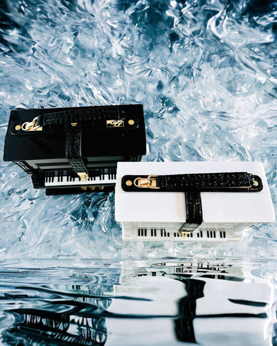 Borsa da Donna “Elegante Pianoforte” nei Colori Nero e Bianco