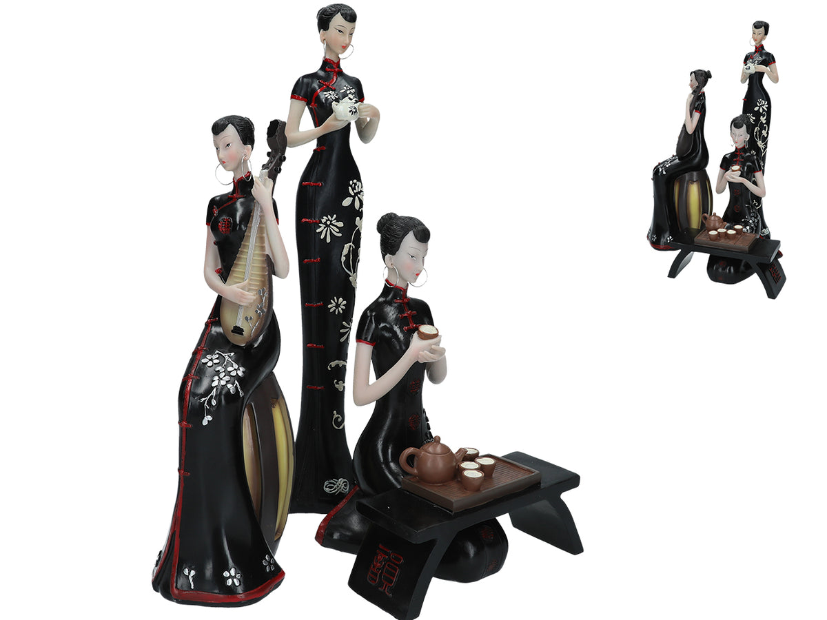 Figurina di geisha personalizzabile con incisione, altezza da 21 cm a 33 cm, ideale come regalo