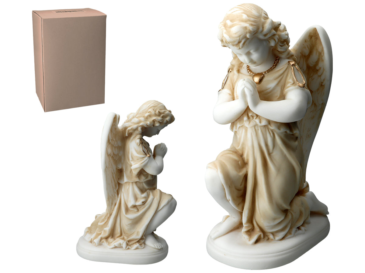 Angelo alabastrino in preghiera - statuetta in alabastro 25cm, personalizzabile con incisione