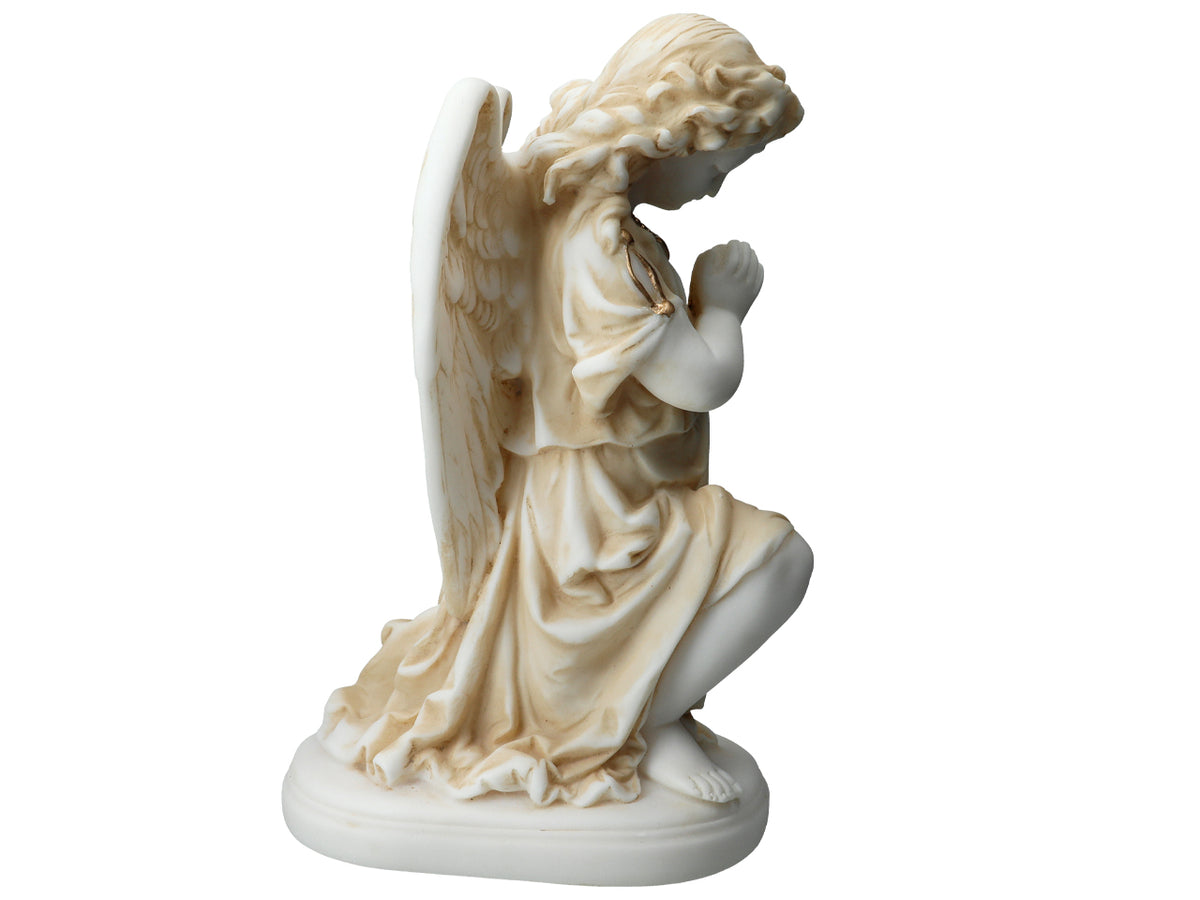 Angelo alabastrino in preghiera - statuetta in alabastro 25cm, personalizzabile con incisione