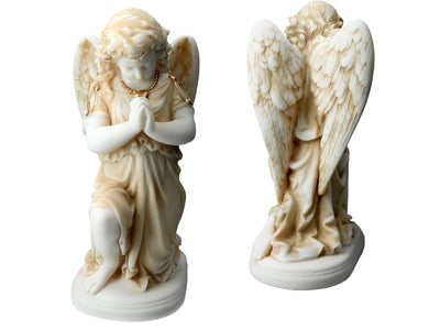 Angelo alabastrino in preghiera - statuetta in alabastro 25cm, personalizzabile con incisione