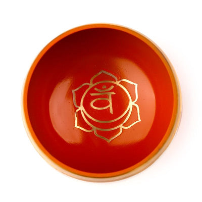 Ciotola sonora arancione chakra, personalizzabile con incisione, ciotola sonora in metallo, ideale come regalo, diametro 10 cm, altezza 5 cm