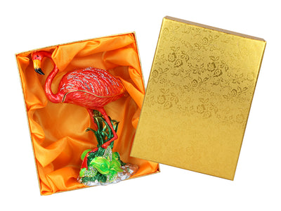 Scrigno metallico Fenicottero, personalizzabile con incisione, decorativo, ideale come regalo, altezza 22 cm