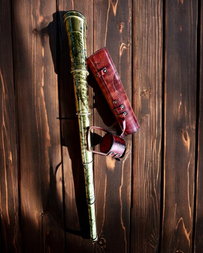 Cannocchiale Reale "Voyager 1818" – Esclusivo, in ottone, 83 cm, fatto a mano, con custodia in vera pelle – Edizione da collezione, personalizzabile con incisione per regalo
