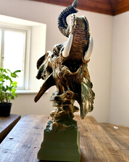 Statuetta Decorativa "Duma Sawanny" – Figura Testa di Elefante con possibilità di incisione, per regalo