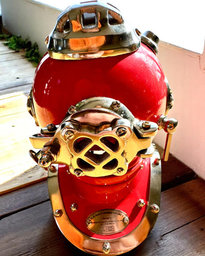 Casco dell'Esploratore degli Abissi - Edizione da Collezione con Possibilità di Incisione, 35 cm, regalo per pompiere o subacqueo