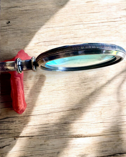 Lente d'Ingrandimento in Ottone Navigator 1941 con Custodia in Pelle – Fatto a Mano, Premium, possibilità di personalizzazione per regalo