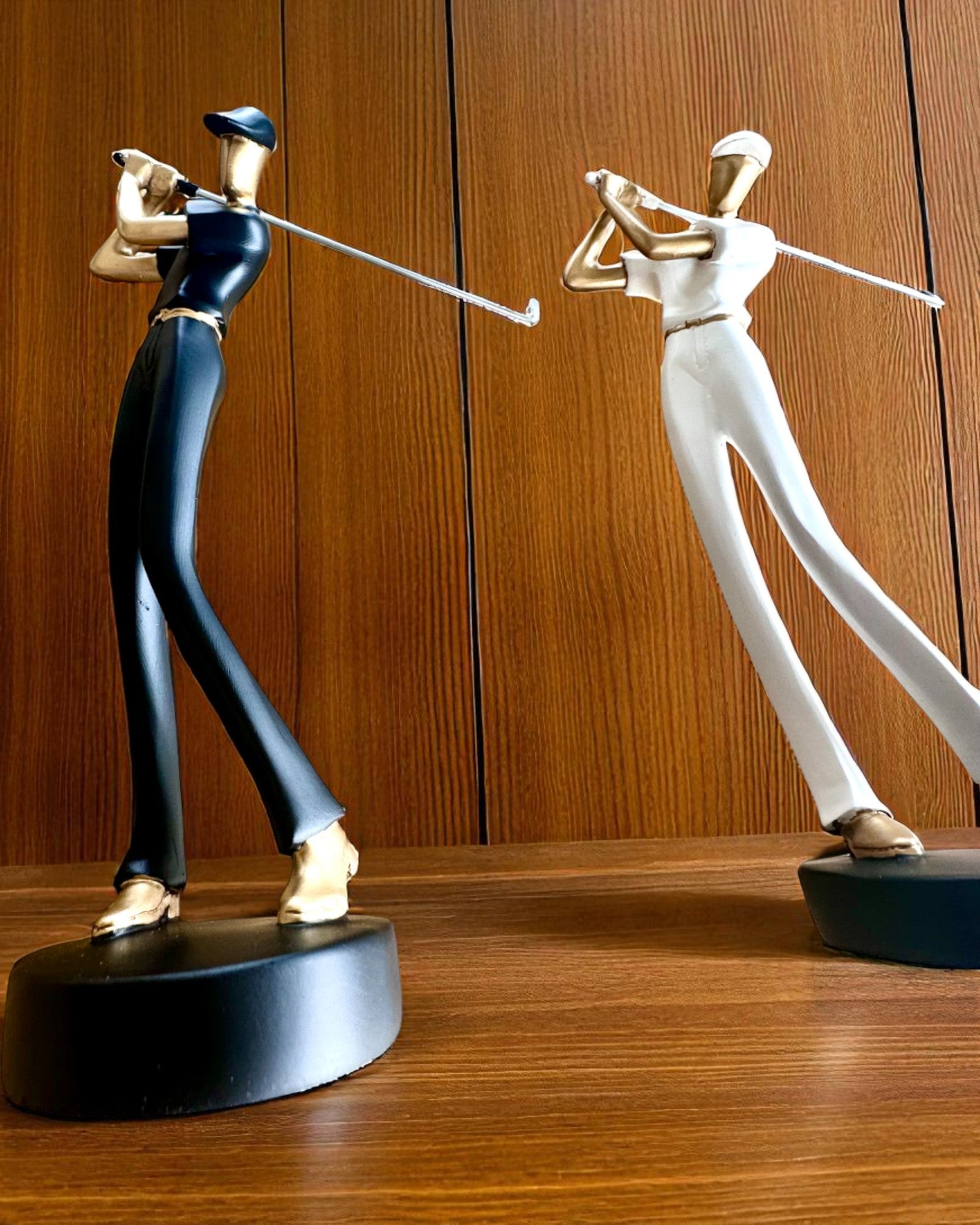 Statua del golfista "Swing Elegance", 24 cm di altezza, decorativa con possibilità di incisione per regalo