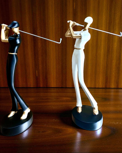 Statua del golfista "Swing Elegance", 24 cm di altezza, decorativa con possibilità di incisione per regalo