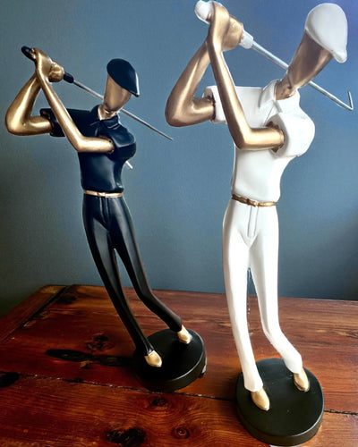 Statua del golfista "Swing Elegance", 24 cm di altezza, decorativa con possibilità di incisione per regalo