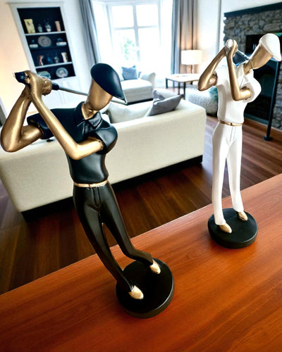 Statua del golfista "Swing Elegance", 24 cm di altezza, decorativa con possibilità di incisione per regalo