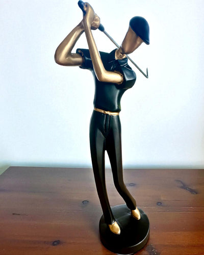 Statua del golfista "Swing Elegance", 24 cm di altezza, decorativa con possibilità di incisione per regalo
