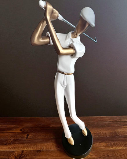 Statua del golfista "Swing Elegance", 24 cm di altezza, decorativa con possibilità di incisione per regalo