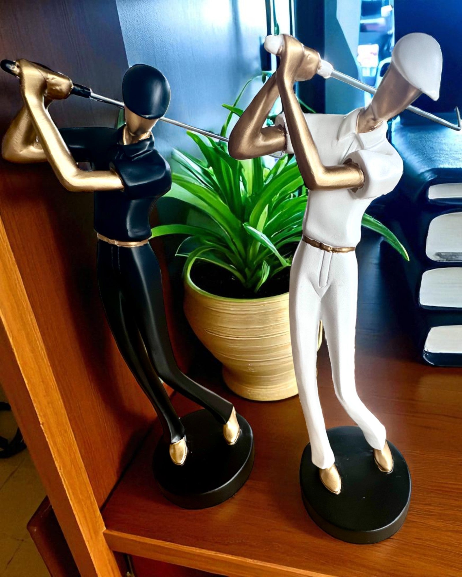 Statua del golfista "Swing Elegance", 24 cm di altezza, decorativa con possibilità di incisione per regalo