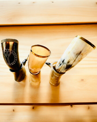 Tazza Corno "Viking Valor" - Incisa a Mano, Qualità Premium - 4 varianti disponibili